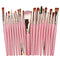 20Pcs Pink Color Beauty Eye Shadow Foundation Eyebrow Lip Brush Makeup Brushes