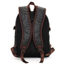 Men Vintage PU Leather Zipper Laptop Travel School Outdoor Backpack Bag Rucksack