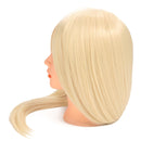 30% Blonde Real Human Hair Training Hairdressing Head Mannequin Clamp Holder