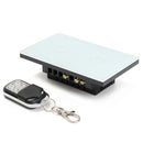 AC 110V-240V 1 Way 2 Gang Crystal Glass Remote Panel Touch LED Light Switches Controller With Remote
