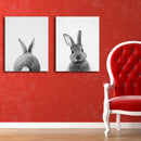 Miico Hand Painted Combination Decorative Paintings Animal Rabbit Paintings Wall Art For Home Decoration