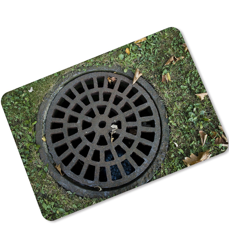 KCASA KC-M3 40x60cm Creative Entrance Door Mats 3D Trap Printed & Football Field Non-slip Carpet