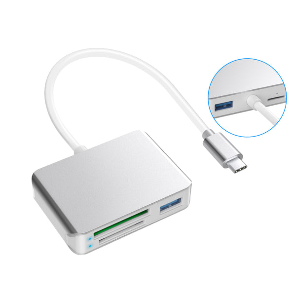 Rocketek CR313C Type-C XQD SD TF Card Memory Card Reader High Speed Transfer 5 in 1 XQD Card Adapter for Sony M/G Series Windows Mac