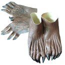 Adult Halloween Werewolf Monster Hands Glove+Feet Shoes Cover Costume Accessory