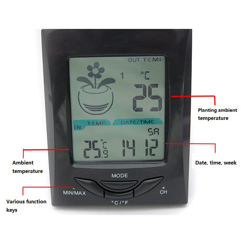 Wireless Garden Thermometer Hygrometer Flower Pot Detector Soil  Monitor Soil Temperature Moisture Meter