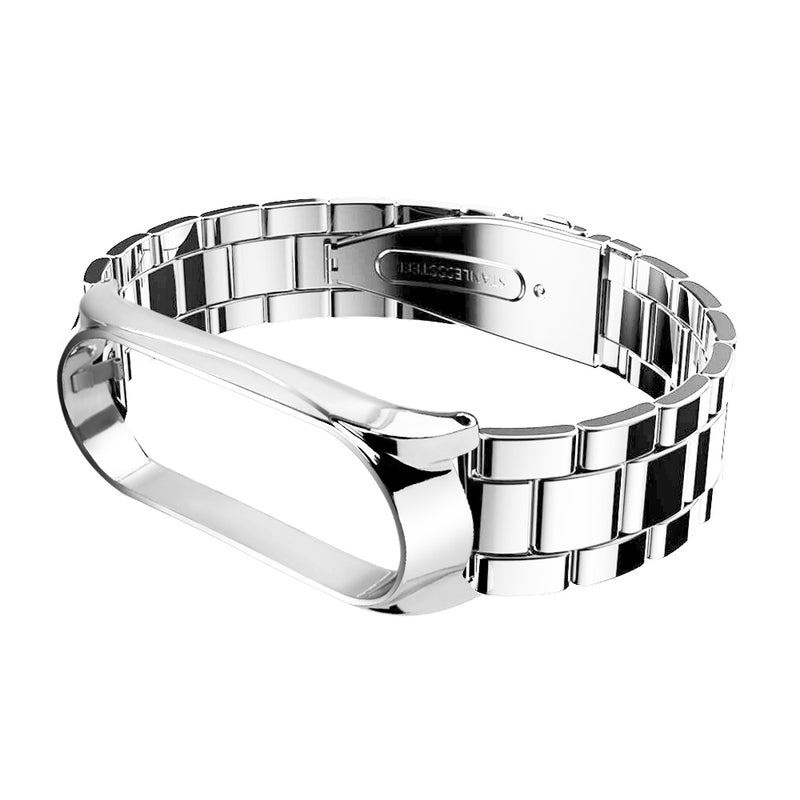 Bakeey Three Beads Solid Stainless Steel Watch Band Watch Strap Replacement for Xiaomi Miband 4