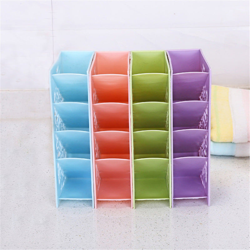 Multi-functional 4 Grids Desktop Hollow Pen Holder Office School Storage Case Desktop Pen Pencil Organizer