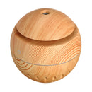 USB Mini Wood Grain Air Humidifier Aroma Essential Oil Diffuser 7 Colors LED Lights