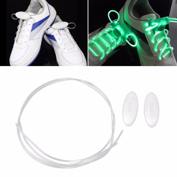 1 Pair LED Light Bestselling 80CM Flash Luminous Fashionable Glass Fiber Cool Design Shoelaces