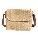 Woman Straw Rattan Crossbody Bag Vintage Handmade Shoulder Pack Handbag