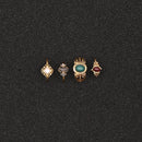 4Pcs  Fashion Vintage Acrylic Gemstone  Joint Ring