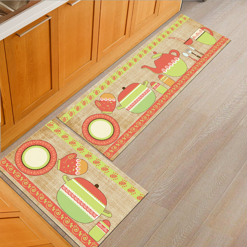 Non-slip Printing Terylene Washable Carpet Doormat Bedroom Kitchen Floor Rugs