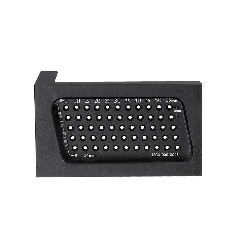 Aluminium Alloy T60 Hole Positioning Metric Measuring Ruler Mini Scriber Marking Ruler Woodworking Tool