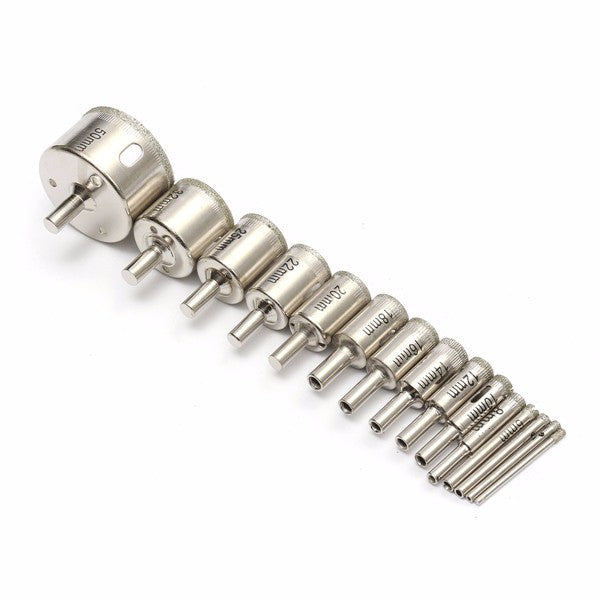 15pcs 3-50mm Diamond Drill Bit Set Hole Saw Cutter For Tile Ceramic Glass Porcelain Marble
