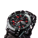 IPRee 6 In 1 EDC Paracord Watch Outdoor Survival Bracelet Tool Kit