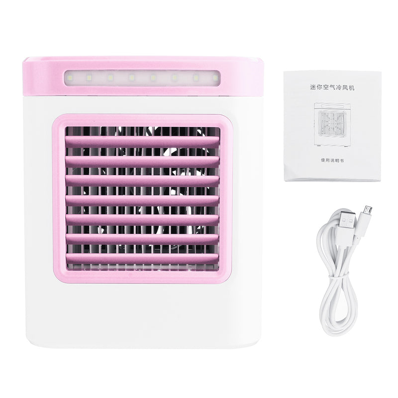 USB Portable Electric Mini Air Cooler 3 Modes Wind Speed Negative Ion Cooling Fan