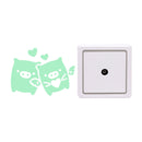Pig Creative Luminous Switch Sticker Removable Glow In The Dark Wall Decal Home Decor