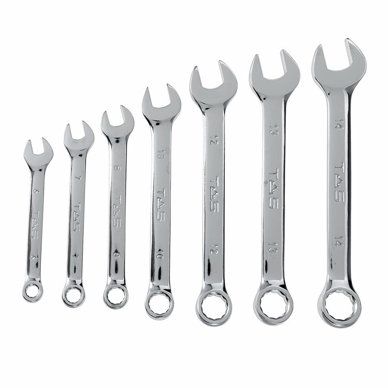 7PCS/Set Ratchet Wrench Set, Chrome Vanadium Steel, 6-14mm, Open End & Box End, Car Repair Spanners with Oxford Bag Hand Tools