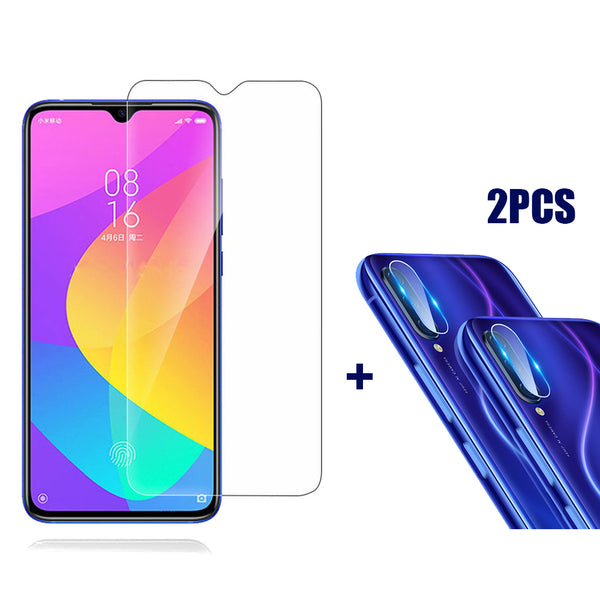 For Xiaomi Mi 9 Lite / Xiaomi Mi CC9 Bakeey Anti-Explosion Tempered Glass Screen Protector + 2PCS Anti-Scratch Phone Lens Protector
