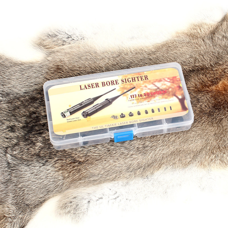 ohhunt Hunting Green Red Laser Pointer Boresighter Kits Green Red Dot Bore Sight with On Off Switch for .22 to .50 Caliber Riflescope