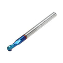 Drillpro R0.5-R3 2 Flutes Tungsten Carbide End Mill HRC65 NACO Coated Ball Nose Milling Cutter