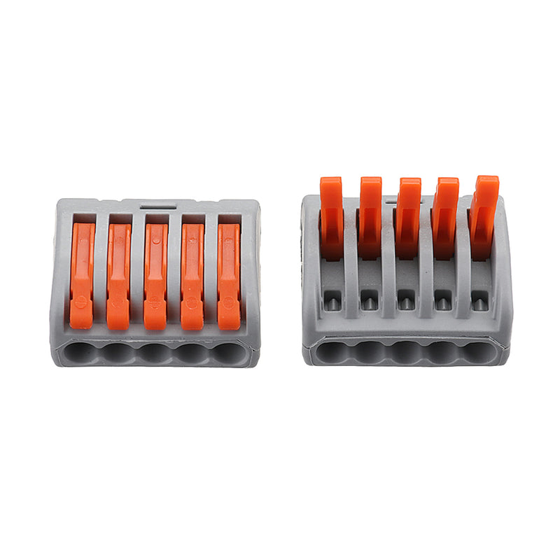 Excellway 30Pcs 2/3/5 Holes Spring Conductor Terminal Block Electric Cable Wire Connector