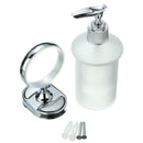 Stainless Steel Wall Mounted Soap Dispenser Holder Shampoo Bottle Frosted Glass