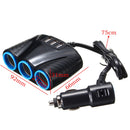 3.1A 12V/24V Car Charger 3-Socket Cigarette Lighter with USB ports Adapter 120W