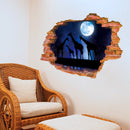 Miico Creative 3D Moon Night Giraffe Broken Wall Removable Home Room  Decor Sticker