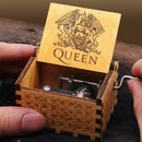 Hand Crank Wooden Engraved Queen Music Box Kids Christmas Ornament Gift 64*52mm