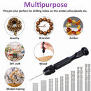 Drillpro 36 Pieces Hand Drill Set Include Pin Vise Hand Drill Mini Drills and 0.5-3.0mm Twist Drills and 0.3-1.2mm PCB Drill for Craft Carving DIY