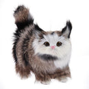 Cute Cat Lifelike Miaow Simulation Kitty Stuffed Plush Toy Realistic Home Desk Decoration