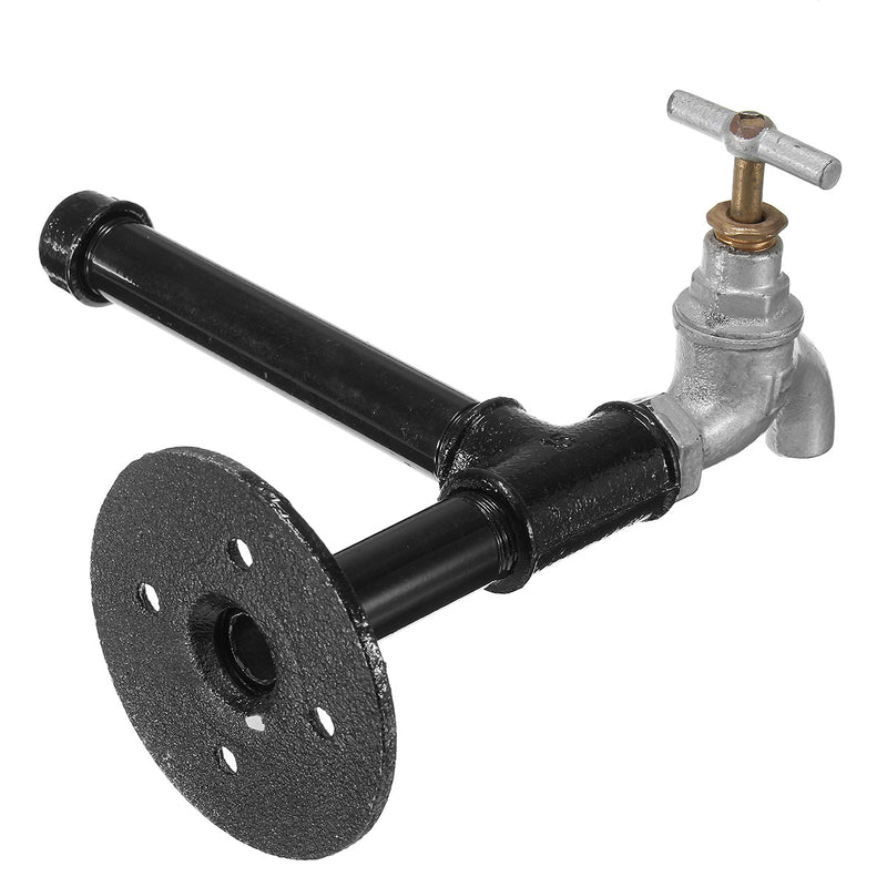 Industrial Iron Pipe Toilet Paper Tissue Roll Holder Faucet Style Rustic Wall Mounted Paper Holder