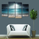 Miico Hand Painted Four Combination Decorative Paintings Blue Sea Wall Art For Home Decoration