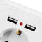 Excellway 250V 2.4A Dual USB Ports Wall Socket Switch Charger EU Plug Mount Power Adapter Outlet Panel