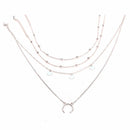 Bohemian Moon Multi-layer Necklace Round Pendant Alloy Necklace For Women