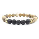 Ethnic Volcanic Rock Beads Bracelet Vintage Lava Rock Beads Adjustable Bracelet Jewelry Gift For Men