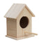 Wooden Bird House Feeder Wild Birds Nest Home Garden Nesting With Hanging Bird Net