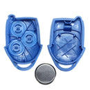 3 Button Blue Remote Key Fob Case with battery For Ford Transit MK7