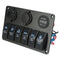 6 Gang LED Rocker Switch USB Charger Socket Volt Meter Panel For Car Marine Boat