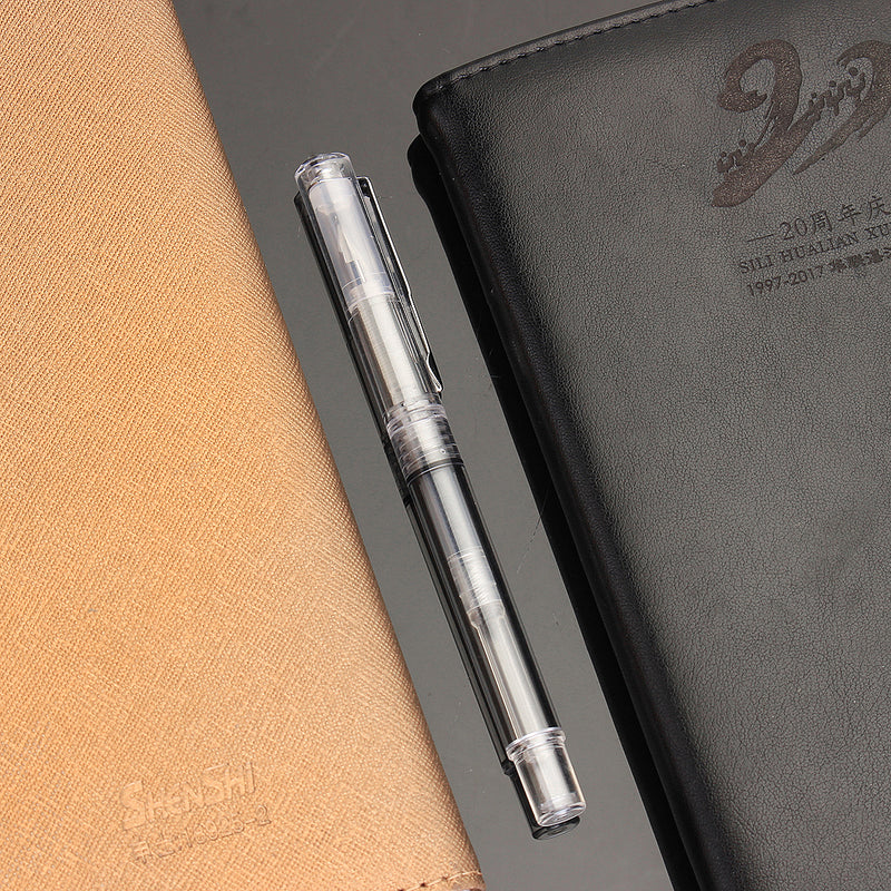 Transparent Fountain Pen 0.5mm Fine Nib Steel Ink Pens For Office Supplies School Gift Supplies