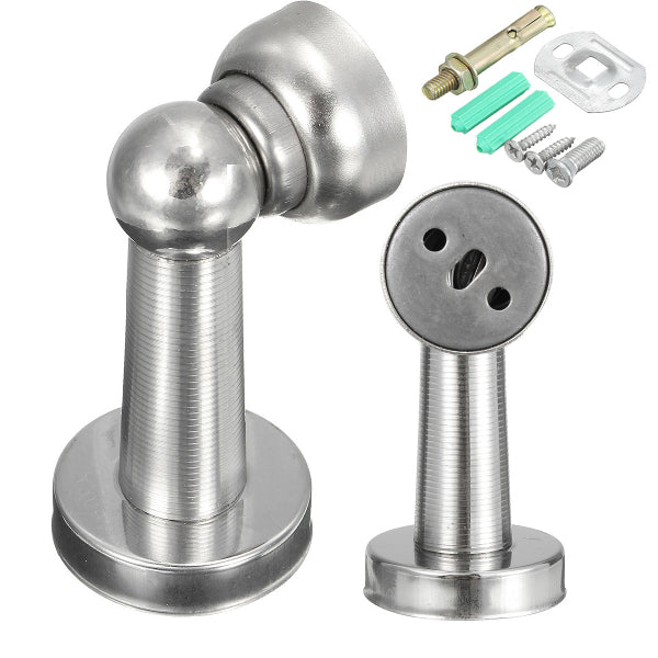 Silver Stainless Steel Magnetic Catch Door Stopper with Parts Accessories
