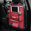 Multi-functional PU Leather Car Back Seat Storage Bag Multi Pocket Phone Cup Holder Organizer
