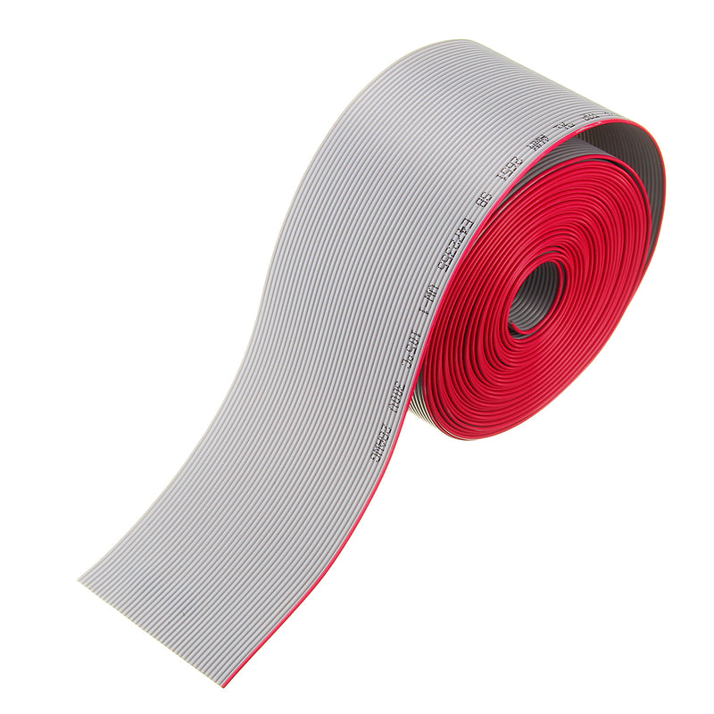 5M 1.27mm Pitch 40 Pin 40P Grey Gray Flat Ribbon Data Cable Wire Connector AWG28 300V