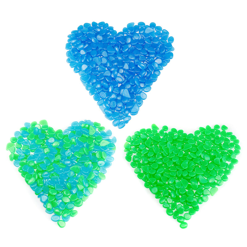 300Pcs Luminous Artificial Pebbles Stone Aquarium Fish Tank Garden Outdoor Decorations