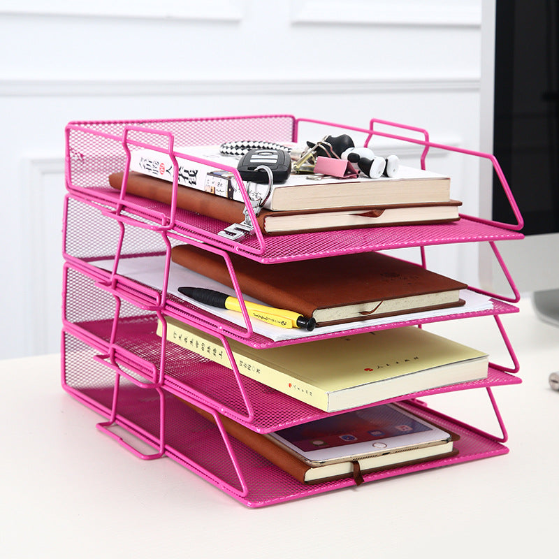 Creative Single Layer File Holder Files Rack Stackable Multi-layer Storage bookshelf Desktop Organizer