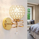 Single Head Silver/Golden Crystal Wall Light Lamp Fixture Sconce Bedroom Hallway Fitting