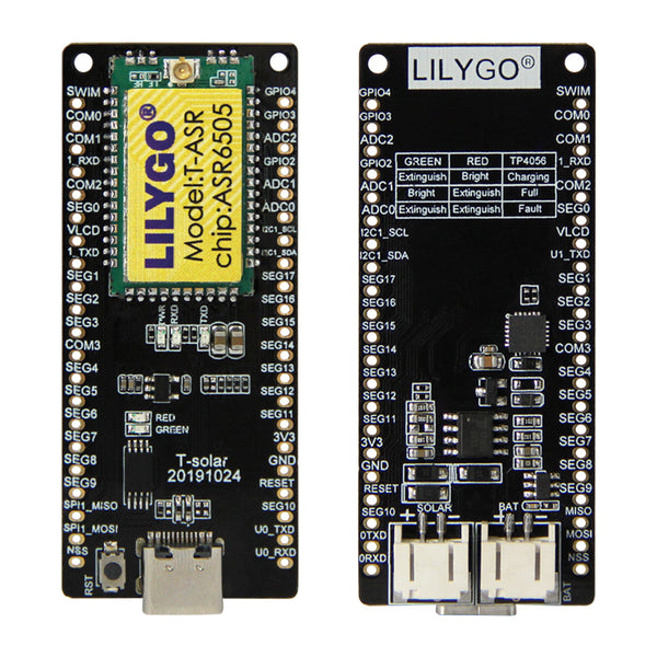 LILYGO T-Solar Development Board ASR6505 Integrates SX1262LORa Module Solar Power Supply Interface