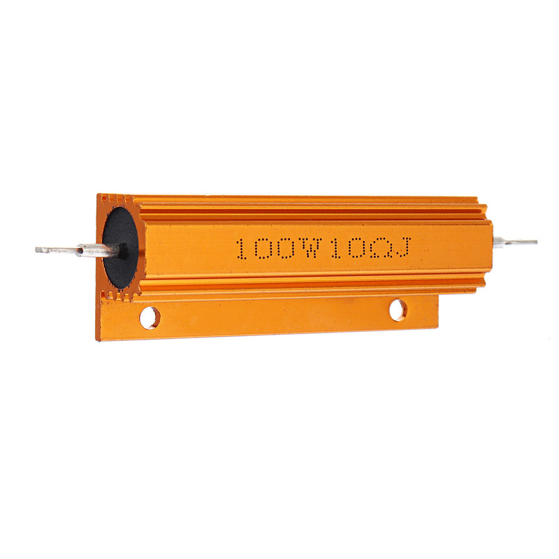 10pcs RX24 100W 10R 10RJ Metal Aluminum Case High Power Resistor Golden Metal Shell Case Heatsink Resistance Resistor
