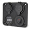 Dual USB Adapter Charger & Sockets & Digital Voltmeterr & Switch Panel